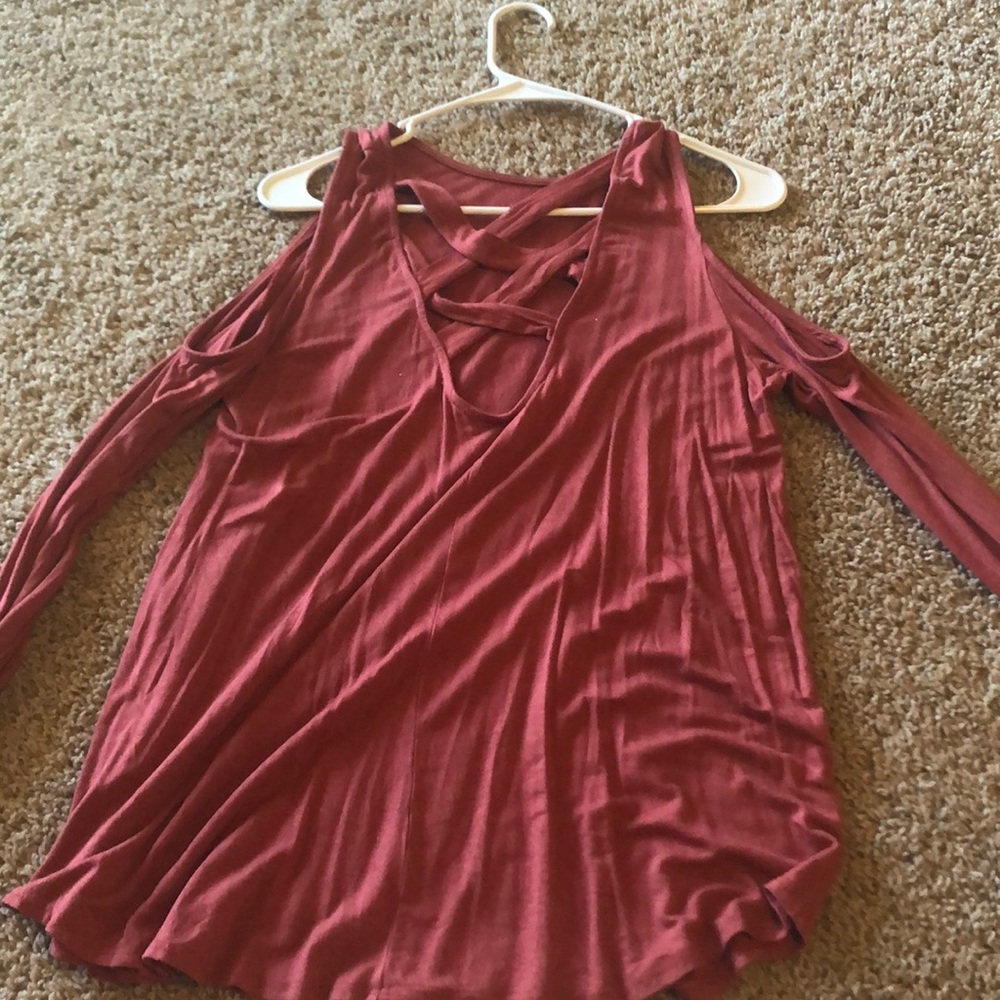 Rust orange long sleeve shirt